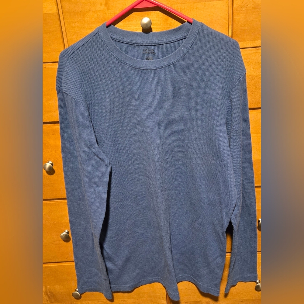 Ladies Falls Creek Blue Thermal Long Sleeve Shirt L